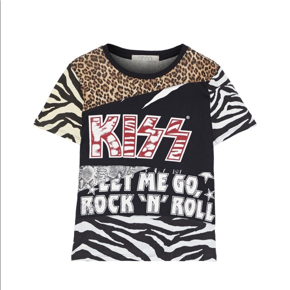 ALICE + OLIVIA Patchwork  Kiss Band Tee - Picture 2 of 8